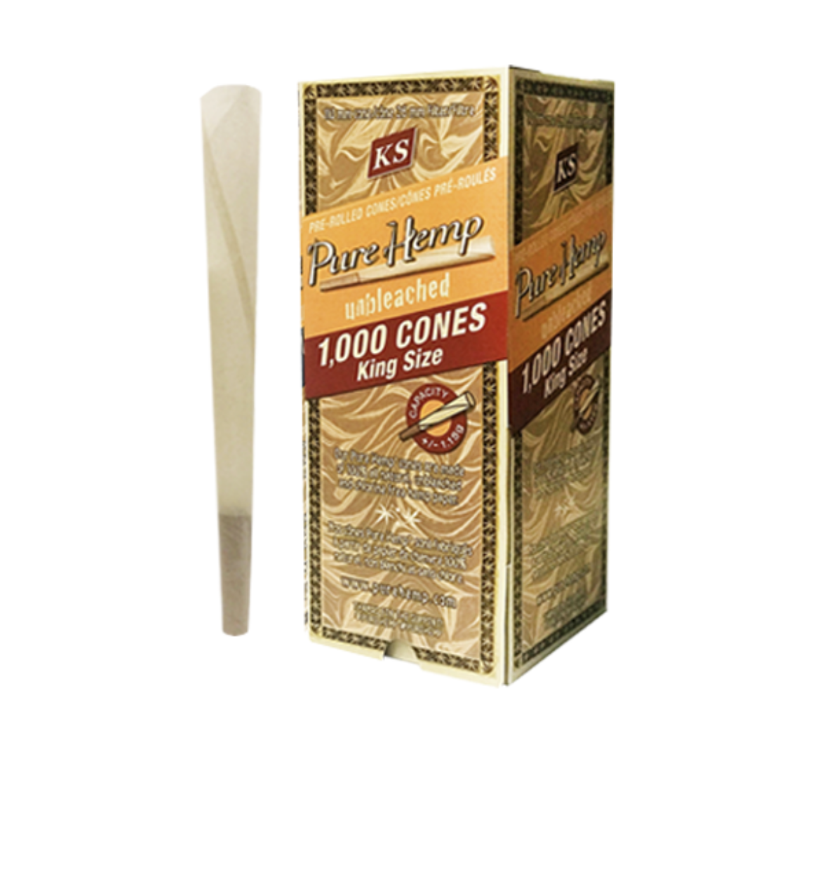 Pure Hemp Unbleached King Size Cones